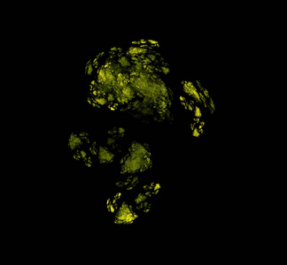 黄色绿色抽象分形背景。幻想分形纹理。数字艺术。3d 渲染. 计算机生成的图像