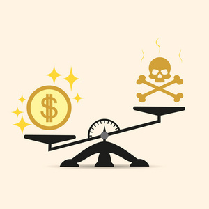 金钱比生命更重要.在光线背景下隔离的插图.eps照片