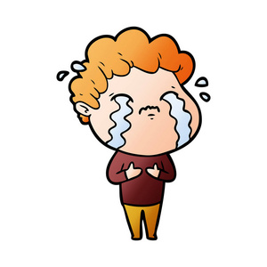 卡通人物哭泣的媒介例证图片