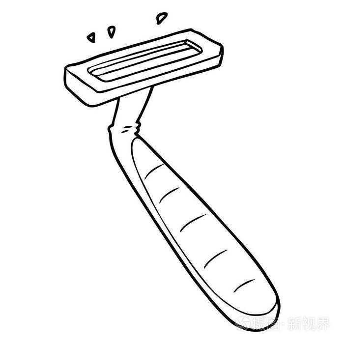动画片一次性剃刀的矢量图解