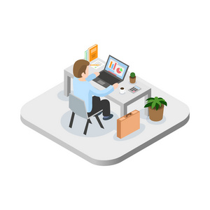 矢量插图商务人士呼叫中心.