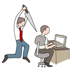 人拿刀侵略商人和奶昔背后捅一刀