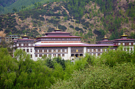 国王宫殿。Samteling 宫殿或皇家小屋。目前不丹国王的住所。廷布.不丹