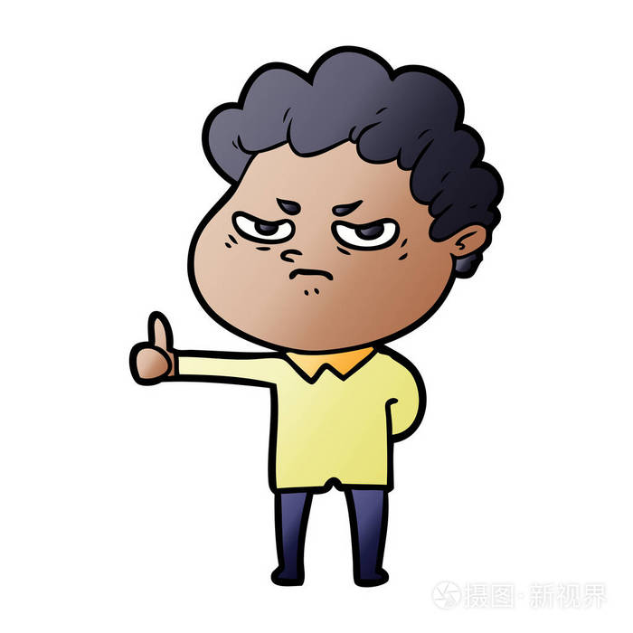矢量图的卡通愤怒的男人