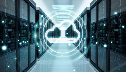 云图标下载服务器机房中心3d 渲染数据照片