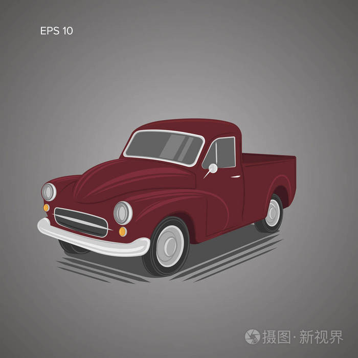 老农夫卡车矢量图图标.老式的运输车辆