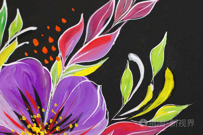 花例证在黑色背景 油画 印象派风格 花卉绘画 帆布 艺术家照片 正版商用图片06pwhc 摄图新视界 花例证在黑色背景 油画 印象派风格 花卉绘画 帆布 艺术家照片 正版商用图片06pwhc 摄图新视界