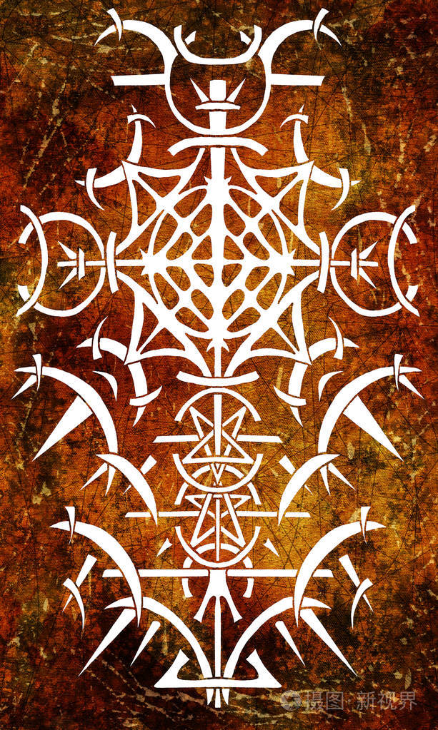 红色垃圾背景的哥特式图案.