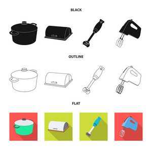 厨房和厨师标志的矢量插图。厨房和家电库存矢量图的采集
