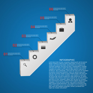 抽象的图表模板。楼梯的概念