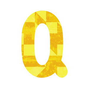 抽象的黄色字母 q