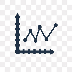 折线图矢量图标在透明背景下隔离, 折线图透明度概念可用于 web 和移动