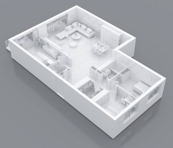 新中式公寓模型图片