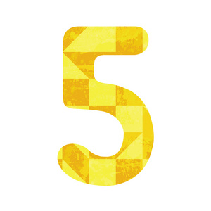 抽象黄色数字五图片