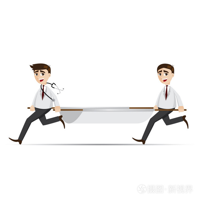 漫画与急救担架的医生插画-正版商用图片06q3n9-摄图新视界