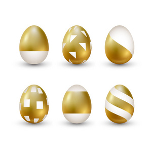 复活节贺卡与绘的金黄蛋, 向量例证
