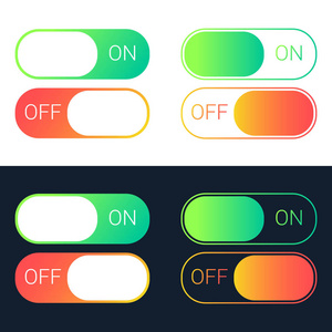 拨动开关上设置和关闭滑块，矢量元素