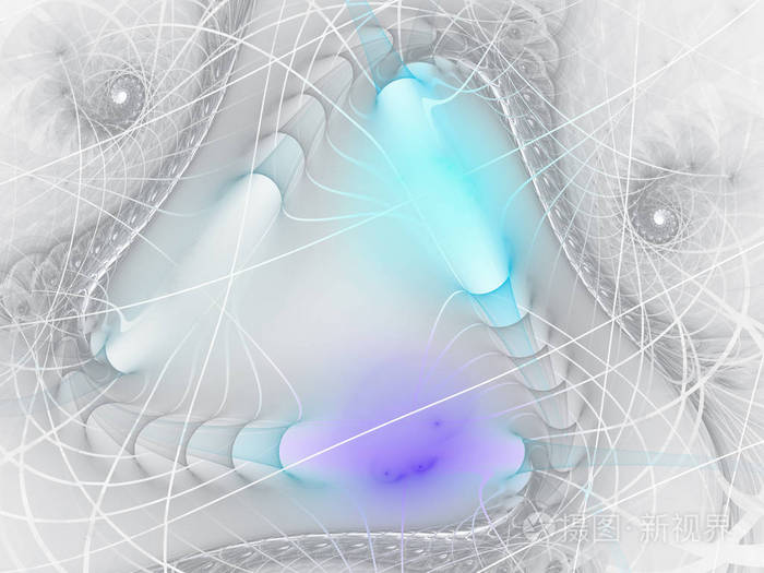 复杂抽象旋转编织圆形/螺旋设计 (3d 插图, 白色背景).幻想分形设计