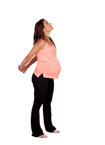 belle femme enceinte, faire des tirements