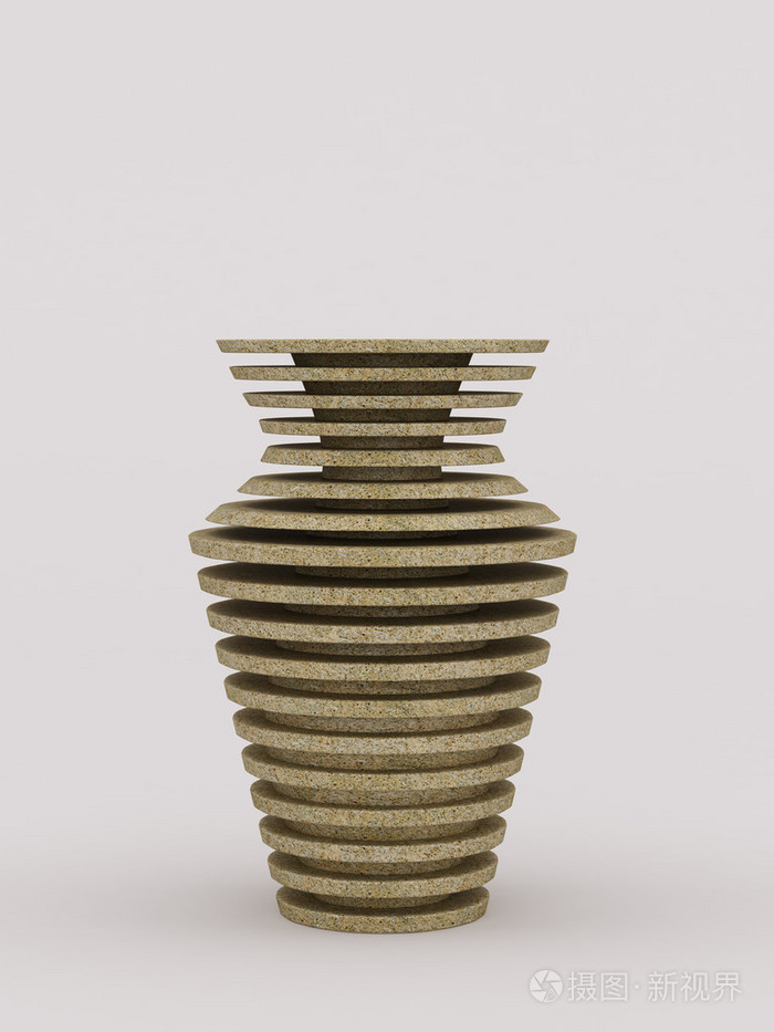 设计的抽象岩石花瓶