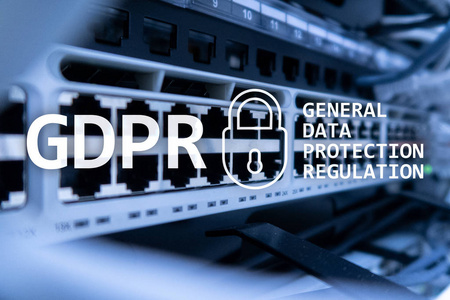 Gdpr, 一般数据保护法规遵从性。服务器机房背景