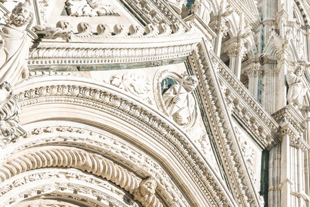 详细的锡耶纳大教堂, 意大利, 特写