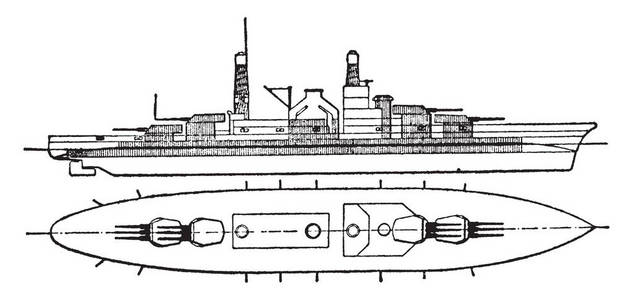 画战舰马萨诸塞州战舰美国海军在二战期间使用在太平洋, 复古线条画或