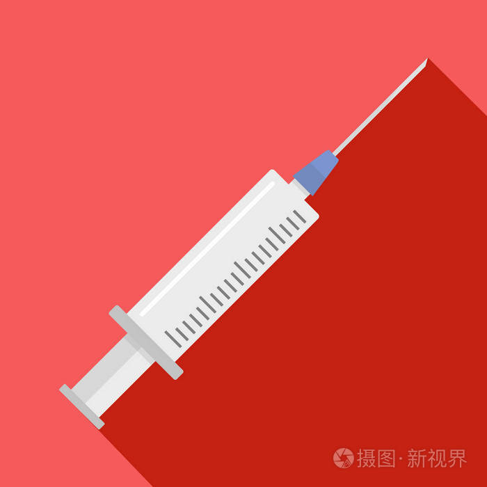 临床注射器图标 扁平型