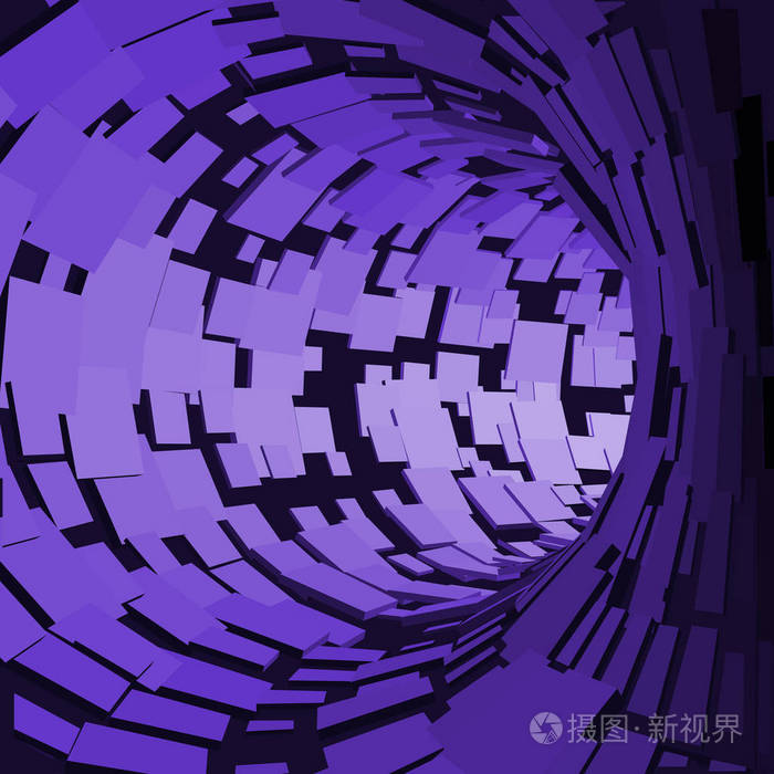 printabstract 隧道.未来风格.3d 抽象曲面.车削管.透视背景