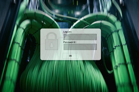 服务器机房登录和密码请求数据访问和安全