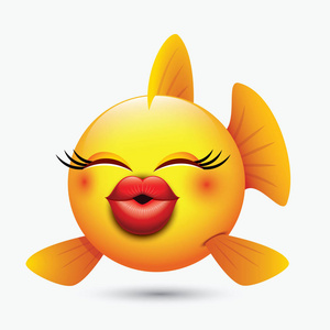 不同表达方式下黄鱼形象的可爱表情