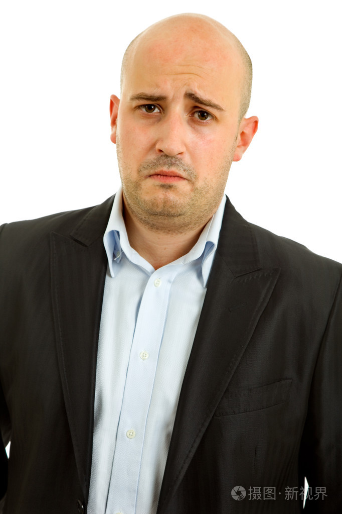 休闲的年轻人肖像愁容