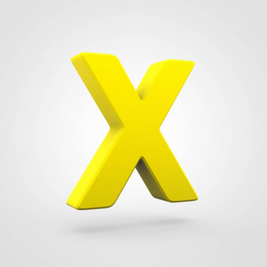 黄色塑料字母 X 被隔离在白色背景上