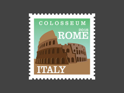 意大利罗马邮票罗马邮政邮票与斗兽场照片