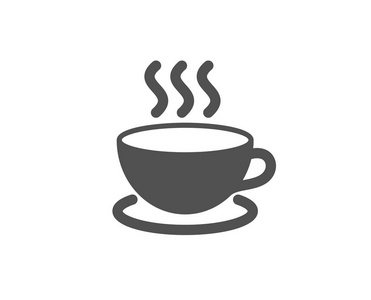 咖啡饮料简单的图标, 在白色背景下隔离的矢量插图