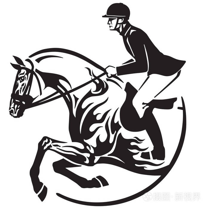 马秀跳跃会徽, logo, 图标.黑白矢量