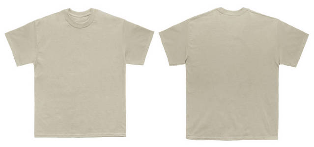 空白 t恤衫彩色砂模板正面和背面白色背景视图照片