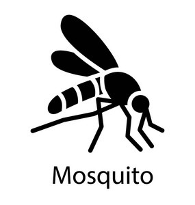 图形矢量图蚊子图标图孤立的矢量标志符号昆虫的图标平孤立的性质飞行