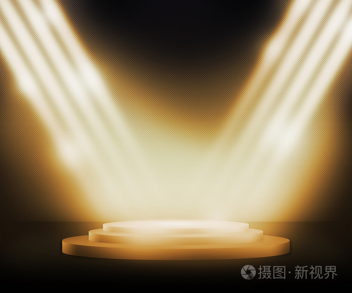 金领奖台聚光灯背景
