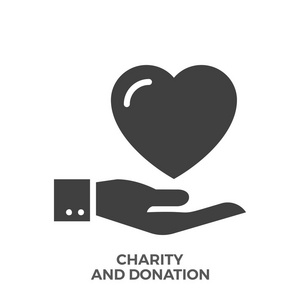 慈善和捐赠标志符号矢量图标