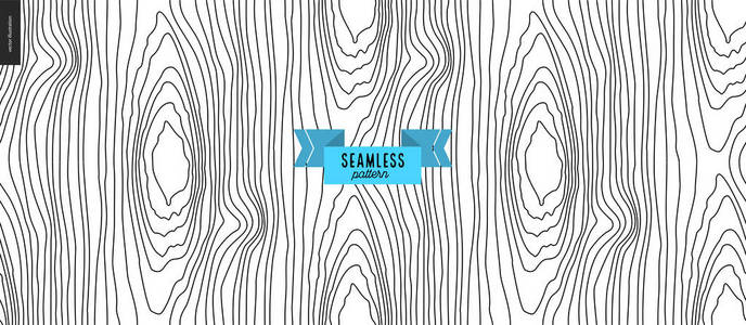 无缝黑白手画木纹图案照片