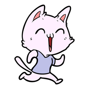 快乐卡通猫矢量插画照片