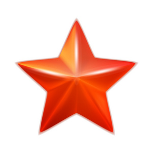 有光泽的红色五角星.矢量照片