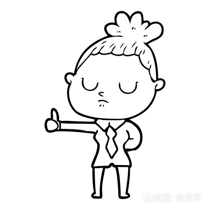 卡通冷静女性的矢量插图插画-正版商用图片06rv4c-摄图新视界