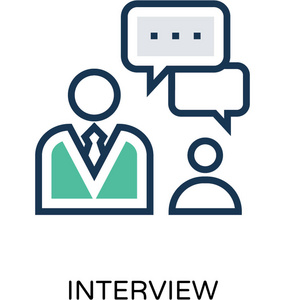 访谈彩色矢量图标照片