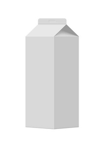 小样的牛奶或果汁盒。白色背景上的孤立的现实矢量图