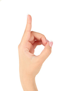 手指在美国手语 Asl 字母的拼写。字母 D