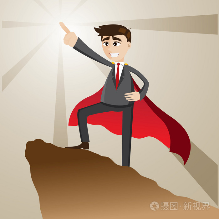 卡通商人作为领导者形式