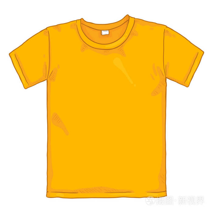 矢量动画片例证黄色t恤