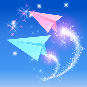 两个纸飞机照片